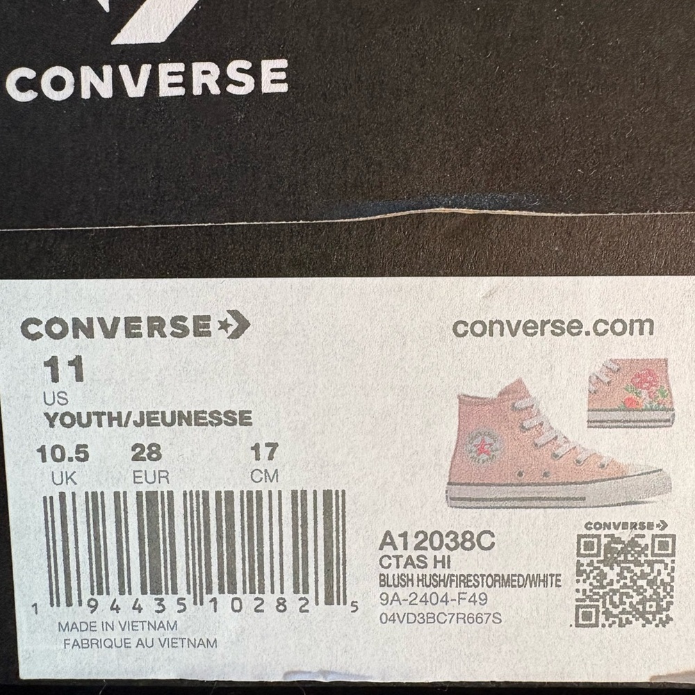 NIB Kids Converse Pink Mushroom Hi Tops Size 11 - Picture 6 of 6